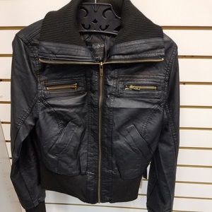 Black Faux jacket- small
